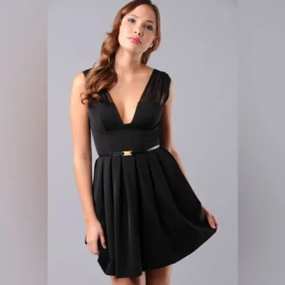 Black Halo | Babydoll dress with sheer Silk straps​ - Picture 3 of 8